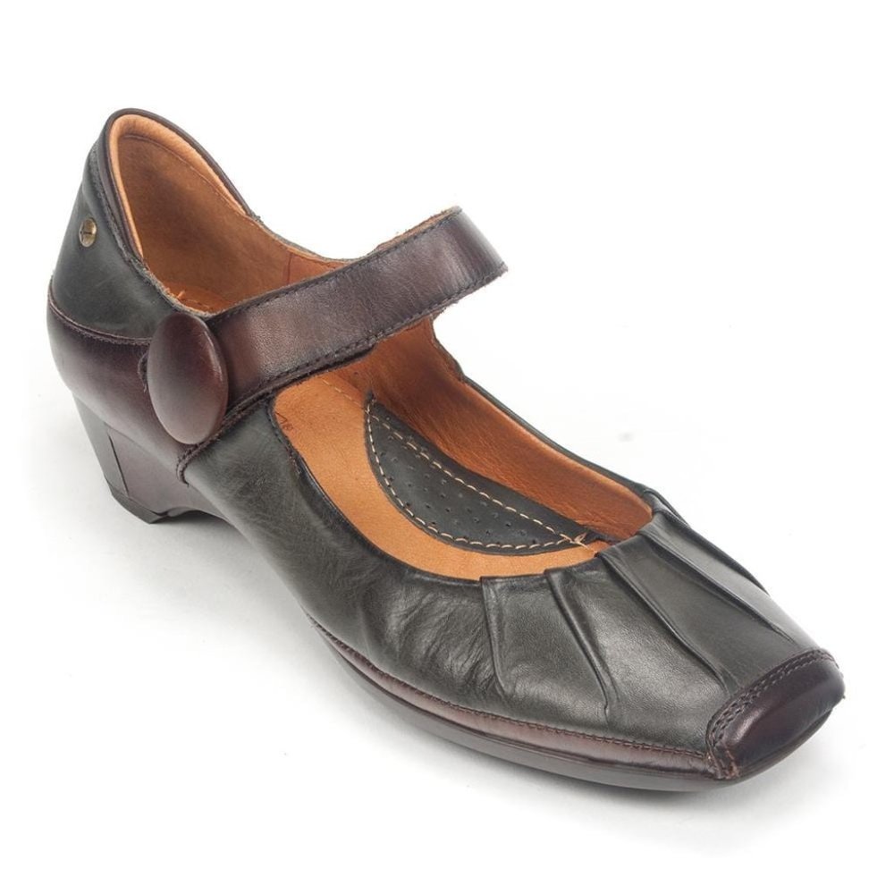 Pikolinos Pleated Mary Jane, size 10, color "lead", like new